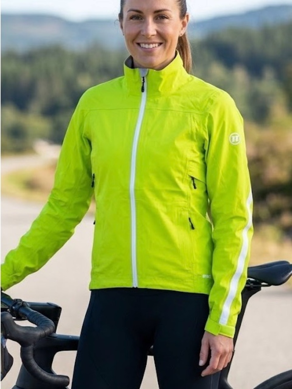 Novara Neon Lime High-Vis Cycling Running Jacket Reflective Windbreaker Gorpcore